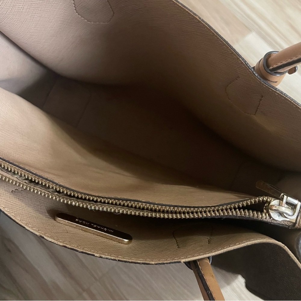 Michael Kors Brown and Tan Shoulder Bag with Structured Design - Picture 11 of 13